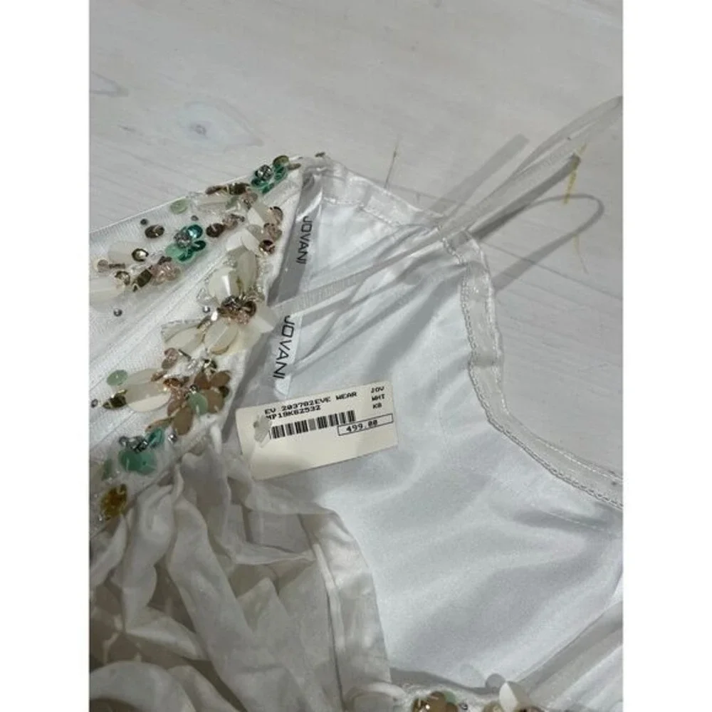 Brand new! Jovani‎ white tulle colored sequin corset Dress size 8 Juniors